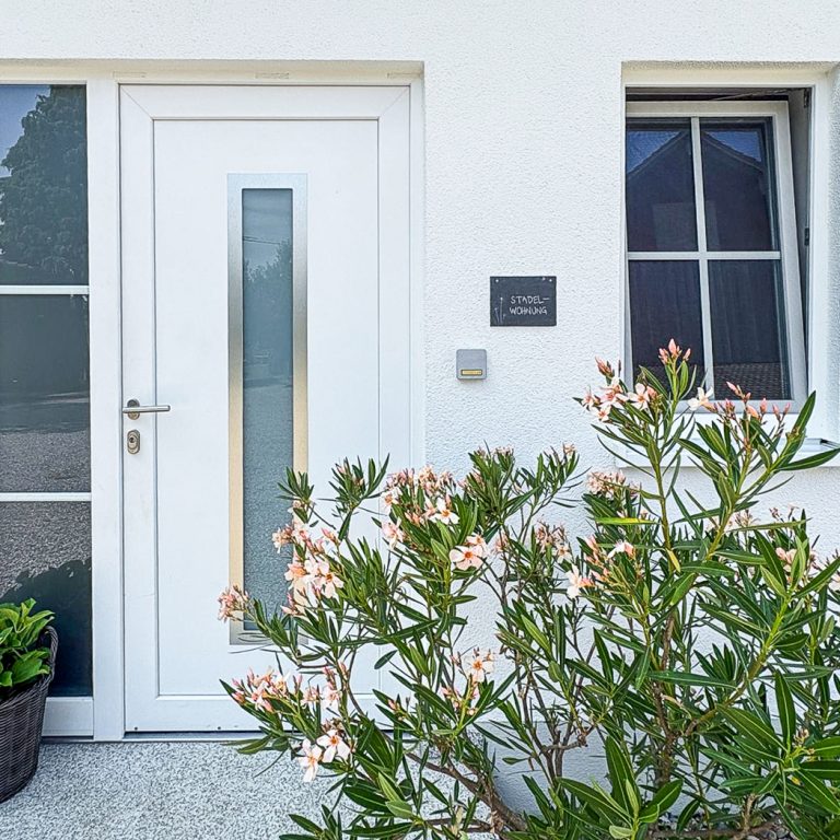 Frontale Hausansicht der Stadelwohnung